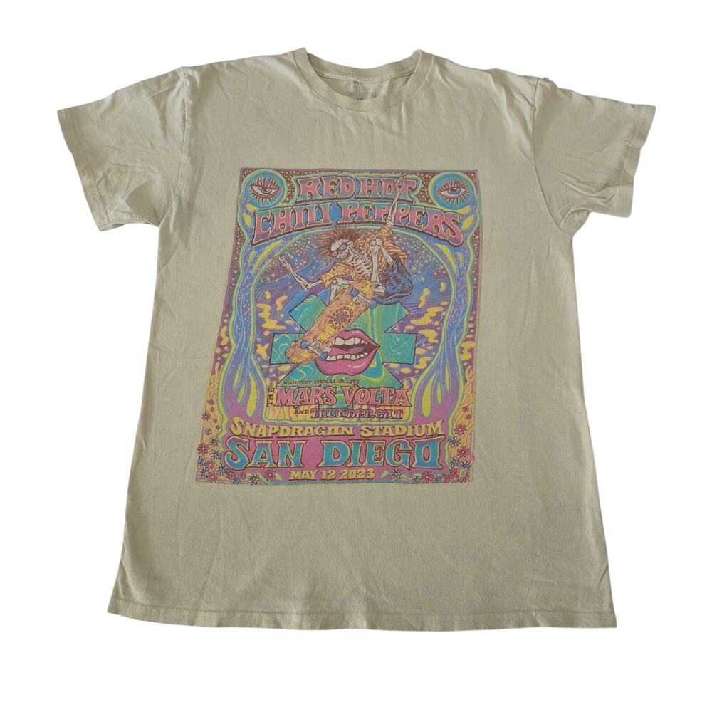 Red Hot Chili Peppers Concert T-Shirt Med San Diego 2023 Pastel Colors Signed???